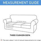 hyha Waterproof Couch Cushion Covers for Pets, Non Slip Sofa Seat Cover for Dogs Washable, Soft Thick Stretch Jacquard Fabric, Sofa Slipcovers with Elastic Bottom (3 Pieces, Taupe)