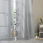 Light Grey Sheer Curtain for Bedroom Living Room 78 Inches Long 2 Panels Set - Image 9