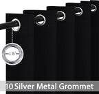 Yakamok Room Darkening Curtains 70x84 inch Length Black-Living Room | 2 panels - Image 3