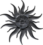 Metal Sun Wall Art Decor-17.3 inches Rustic Retro Metal Sun Hanging Decoration for Indoor Outdoor,Gift for Mom Dad Friends(Gold)