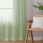 Extra Long Sheer Light Green Curtains - Image 8