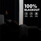 MIULEE 100% Blackout Linen Curtains 42 x 63 Inch Grayish White 2 Panels | - Image 2