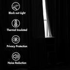 MIULEE Black Velvet Curtains 52x108 inches 2 Panels Blackout Curtains | Luxury - Image 5