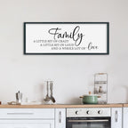 SRSZHIYUE Family A Little Bit Of Crazy Loud Sign Wall Decor Art 32"×12" Large Wood Framed Wall Hanging (Black)