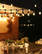 Svater Outdoor Led String Lights 25 FT, Patio Lights for Outside with 9pcs S14 Shatterproof Bulbs, 1 Watt E26 Dimmable, IP65 Waterproof, Commercial Grade Bistro Light 2700K Warm White