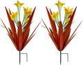 Homight Metal Agave Plant Outdoor Decoration Outdoor Garden Decoration Lily Mexican Yard Art Plant Garden Agave Lily Decorative Garden Gift… (2 Big Yellow Lilies), HM-390-345