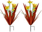 Homight Metal Agave Plant Outdoor Decoration Outdoor Garden Decoration Lily Mexican Yard Art Plant Garden Agave Lily Decorative Garden Gift… (2 Big Yellow Lilies), HM-390-345