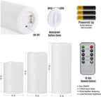6" 8" 10" x 4" White Large Waterproof Outdoor Flameless Candles Battery Operated LED Flickering Pillar Candles with Remote and Timer for Indoor Outdoor Lanterns, Long Lasting, Set of 3