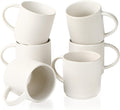 famiware Coffee Mug Set for 6, Star 12 oz Catering Mugs Cup Set with Handle for Coffee, Tea, Cocoa, Milk - Ceramic Stoneware Drinkware Set, Matte White