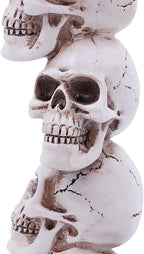 Etistta Halloween Skull Candle Holder for Fireplace Decorations, 9.5 Inch Tall Polyresin Candlestick Holders, White Bones Black Candlesticks for Decor, Set of 2