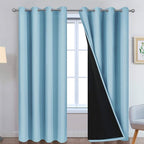 Yakamok Sky Blue 100% Blackout Curtains 84 Inches Long 52" Wide 2 Panel | by Yakamok