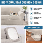 H.VERSAILTEX Modern Velvet Plush 4 Piece High Stretch Sofa Slipcover Sofa Cover - Image 7