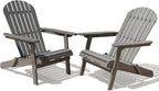 Idzo Outdoor Adirondack Chair Set of 2, Pre-Assembled Backrest, Patio Furniture Set, Outdoor Furniture for Garden, Porch, Deck, Firepit