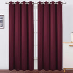 Blackout Curtains 52 x 90 Inch Long Burgundy Red Curtains Set of 2 Panels Room by Lemomo