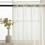 SpaceDresser Ivory Sheer Curtains 4 Panels Rod Pocket Semi-Sheer Curtain 54 - Image 5