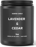 Lavender＆Cedar Candle, 9oz Scented Candle for Men, Scented Candles for Home, Soy Candle Gifts for Men, Personalized Blessing Minimalist Men's Scented Candle