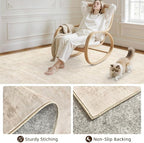 Washable Area Rugs 2x3: Living Room Bedroom Carpet Retro Beige | Vintage Boho - Image 7
