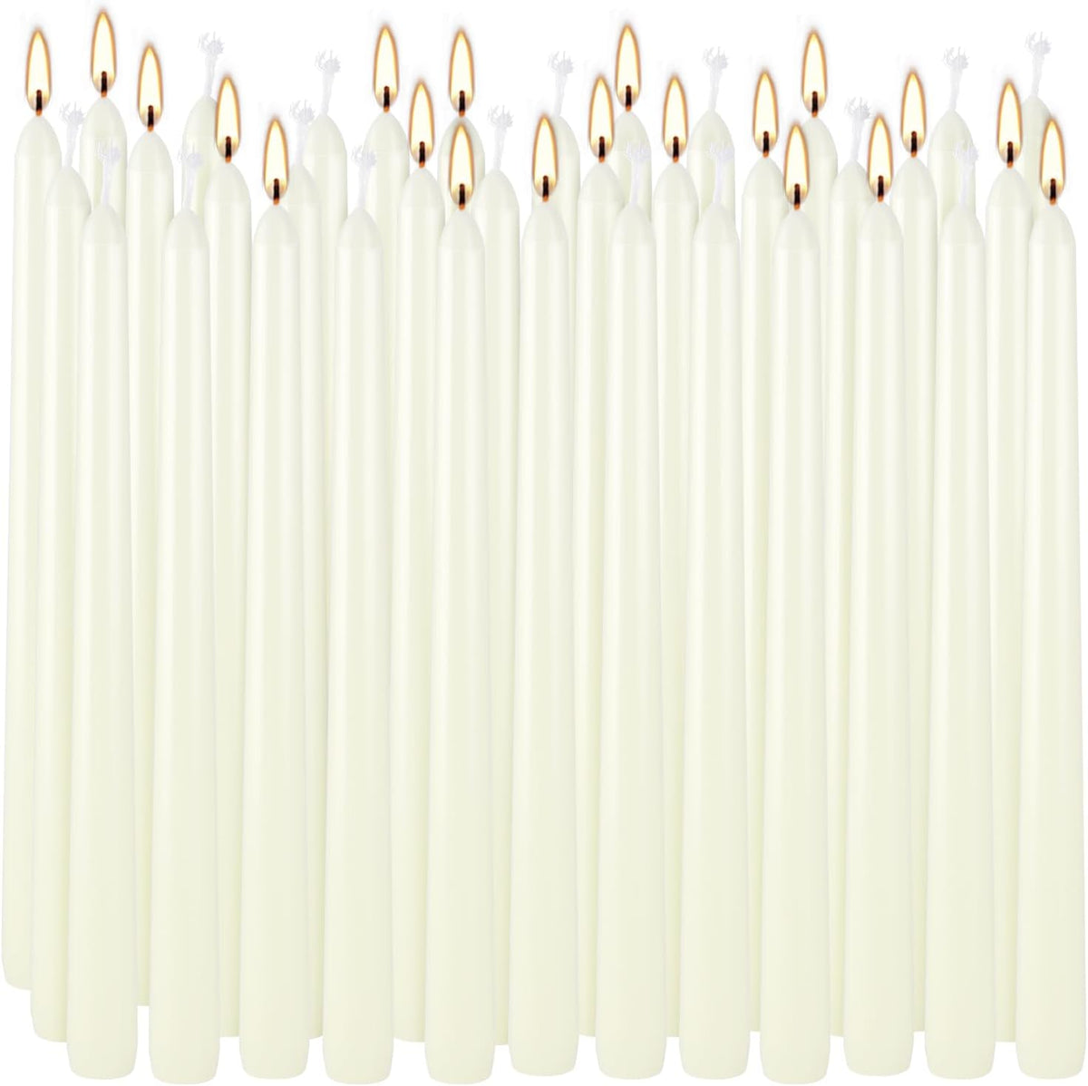 20 Pack Ivory Taper Candles 12 Inch Tall 3/4 Inch Thick Burn 10 Hours