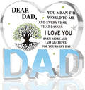 Best Dad Ever Gift from Daughter Son - Acrylic Heart-Shaped Plaque Father’s Day Birthday Gift - Unique Keepsake Desk Decor with Personalized Message