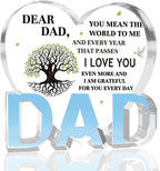 Best Dad Ever Gift from Daughter Son - Acrylic Heart-Shaped Plaque Father’s Day Birthday Gift - Unique Keepsake Desk Decor with Personalized Message