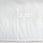 duduta White Faux Fur Sheepskin Round Rug 4x4 ft, Fluffy Shag Circle Rug | Shag - Image 2