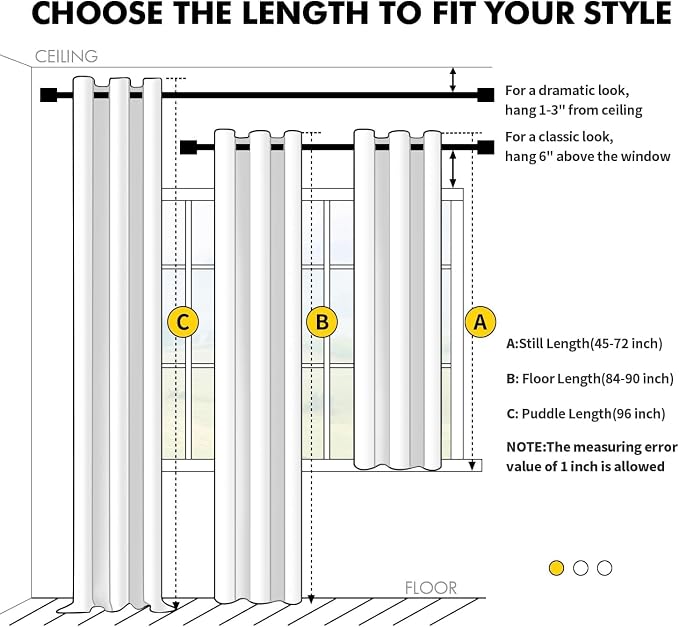 MIULEE Blackout Curtains for Bedroom 2 Panels 40x96 Inch Long Greyish White | - Image 7