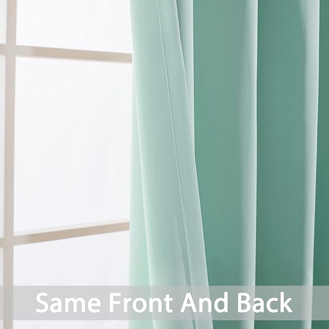 Yakamok Room Darkening Curtains 42x63 inch Length Aqua-Living Room | 2 panels - Image 3