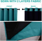 NICETOWN Full Shade Curtain Panels, Peacock Teal, Pair of Thermal Insulated & - Image 5