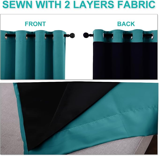 NICETOWN 100% Blackout Window Curtain Panels, Cold and Full Light Blocking - Image 4