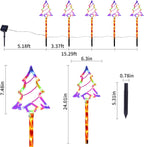 Christmas Solar Pathway Lights Outdoor Decorations， 8 Modes Xmas Tree Candy Lights Waterproof Led Garden Stake Light for Walkway Yard Lawn Porch Holiday Decor 5-Pack (Multicolor Tree, 10 Pack)
