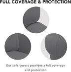 PureFit Stretch Oversized Couch Covers Fleece Sofa Slipcovers Gray | 1-Piece - Image 3