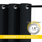 NICETOWN Black Out Curtain for Sliding Glass Door, Grommet Thermal Insulated - Image 2
