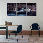 White Car Poster Pictures for Living Room Famous Sports Car Canvas Wall Art House Decor Super Car in the Square Modern Office Wall Decor Framed Large Wall Art for Home Men Boys Bedroom, 36" Wx16 H