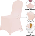 Waterproof Spandex Chair Cover 12PCS, Stretch Dining Chair Covers, Polyester Outdoor Chair Covers, Protector Stretch Chair Cover for Party Universal, Banquet, Wedding Event, Hotel(Blush Pink)