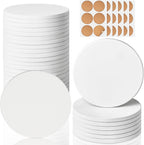 Ceramic Tiles for Crafts, GOH DODD 36 Pack Unglazed Blank Coasters with Cork Backing for Alcohol Ink Painting Acrylic Pouring Art Projects Housewarming Gifts Wedding School Education, Round, 4 Inch