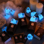 32 Sets Halloween Mini Ghost Figures with Box, Glow in The Dark Mini Resin Ghosts, Luminous Ghost Miniature Resin Figurines for Halloween Party Favors (1PCS B)