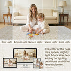 Area Rugs 9x12 Living Room: Bedroom Washable Carpet Natural Beige | Large - Image 5