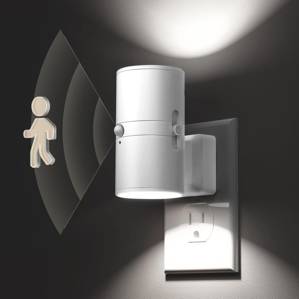 L LOHAS LED Motion Sensor Night Light, [2 Pack] Bright Night Light, 5000K Daylight White, Motion Activated Nightlight, Dimmable 0-100LM, Motion Sensor Light Indoor for Kids Hallway Bathroom Kitchen