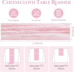 Sioloc 5 Pack Light Pink Cheesecloth Table Runner Fall Autumn Decor for Home 10ft Table Cloth for Tea Wedding Birthday Party Baby Bridal Shower Halloween Thanksgiving