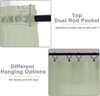 Light Green Sheer Curtains 84 Inches Long 2 Panels Set - Image 4