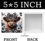 Highland Cow Decor, Highland Cow Gifts for women, Highland Cow Nursery Decor, Wooden Box Decor Sign for Home Farmhouse Office Living Room Table Shelf Tiered