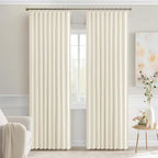 MIULEE Birch Back Tab Blackout Curtains 52x84 Inch Length 2 Panels Set | Rod - Image 9
