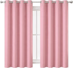 Blackout Curtains 66 x 54 Inch Long Pink Curtains Set of 2 Panels Room - Image 2