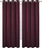 Blackout Curtains 66 x 84 inch/Burgundy Red Curtains Set of 2 Panels/Thermal - Image 2