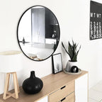 Fabuday Black Circle Mirror for Wall 20 inch - Round Mirrors for Bathroom, Entryway, Living Room, Hallway, Bedroom Decor, Small Matte Framed
