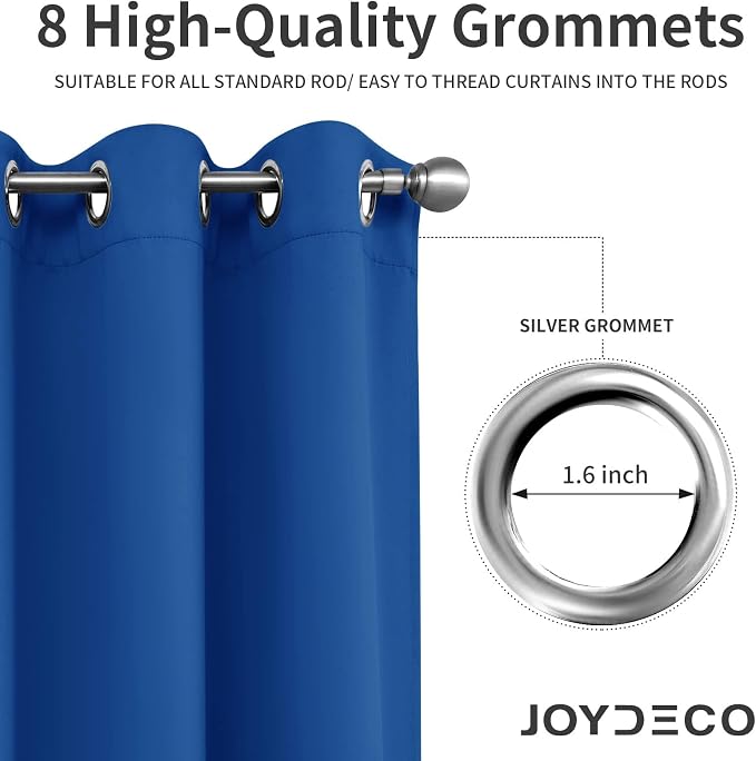 Joydeco Blackout Curtains 84 inches Long 2 Panels Set, Thermal Insulated Long - Image 2