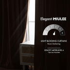 MIULEE Blush Beige Velvet Curtains 52x84 inches Luxury Blackout Curtains | - Image 5
