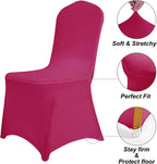 SUPERO Waterproof Spandex Chair Cover 25PCS, Stretch Dining Chair Covers, Polyester Outdoor Chair Covers, Protector Stretch Chair Cover for Party Universal, Banquet, Wedding Event, Hotel(Fuchsia)