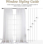 White Bedroom Curtains 2 Panel Sets 90 Inch Length, 59 Inch Extra Wide Light - Image 2