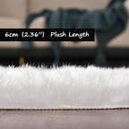 Goolela White Area Rug 10x12 Fluffy Fuzzy Sheepskin Carpet - Image 2